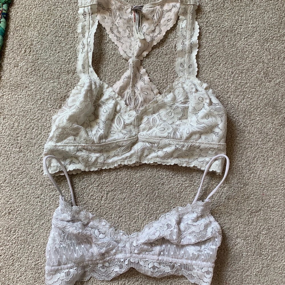 2 Free People White Bralettes